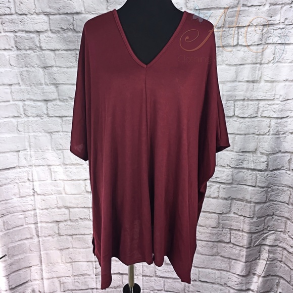A2 Lollipop Star Burgundy Oversized Loose Fit Top - Picture 2 of 8